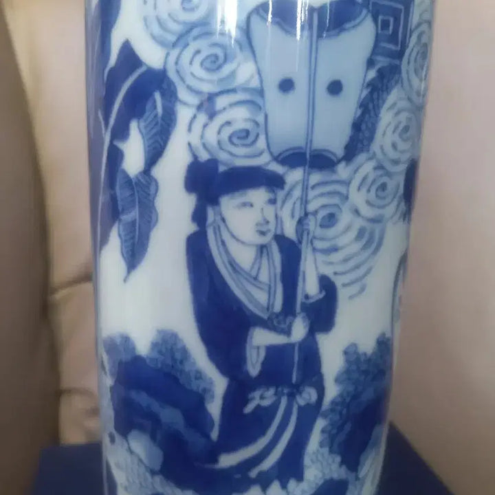 [BUNJANG] Qing Dynasty Early Porcelain Vase / 청나라.초기.기물/고사인물도.화병