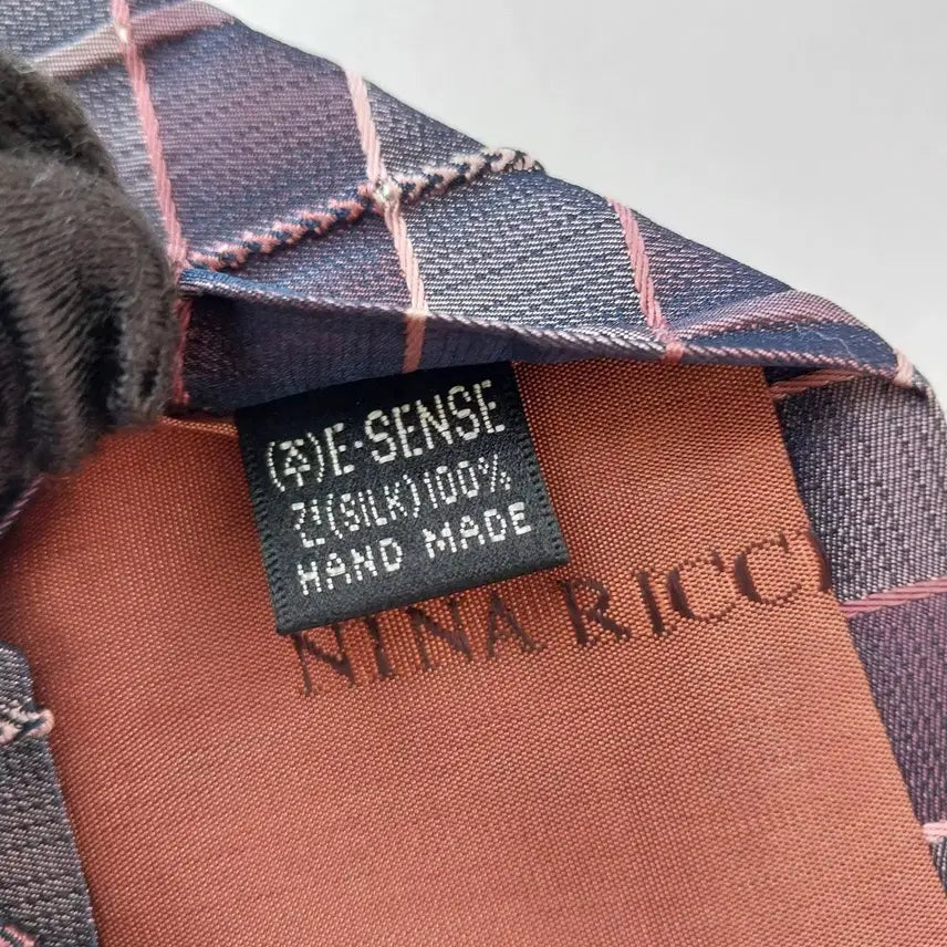 [BUNJANG] Nina Ricci Silk Purple Windowpane Check Tie / 니나리치 실크 퍼플 체크 넥타이 9.5cm A+등급 K2212