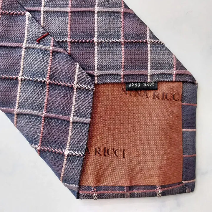 [BUNJANG] Nina Ricci Silk Purple Windowpane Check Tie / 니나리치 실크 퍼플 체크 넥타이 9.5cm A+등급 K2212