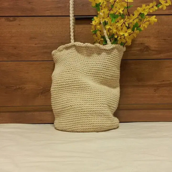 [BUNJANG] Ivory Knit Shoulder Bag / 니트 가방