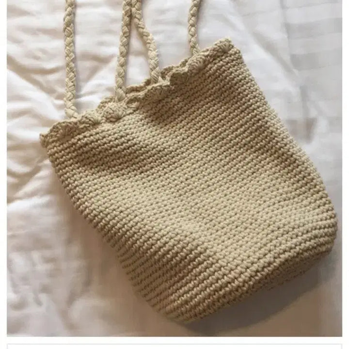 [BUNJANG] Ivory Knit Shoulder Bag / 니트 가방