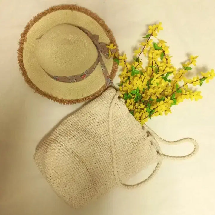 [BUNJANG] Ivory Knit Shoulder Bag / 니트 가방