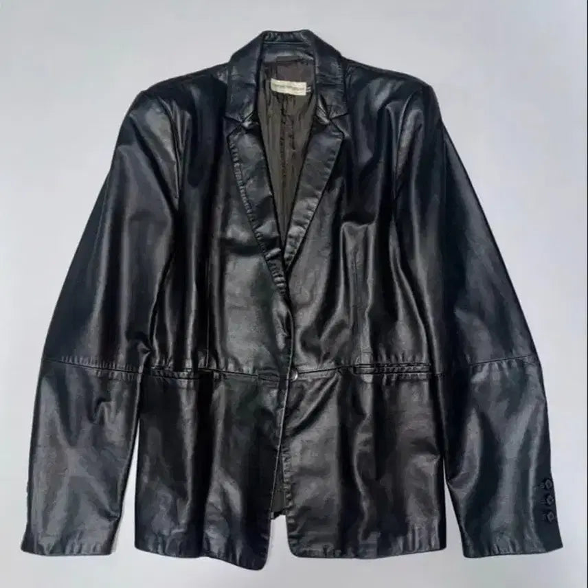 [BUNJANG] Emporio Armani Black Lambskin Leather Jacket / 엠포리오 아르마니 블랙 양가죽 자켓