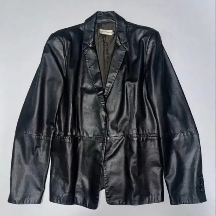 [BUNJANG] Emporio Armani Black Lambskin Leather Jacket / 엠포리오 아르마니 블랙 양가죽 자켓