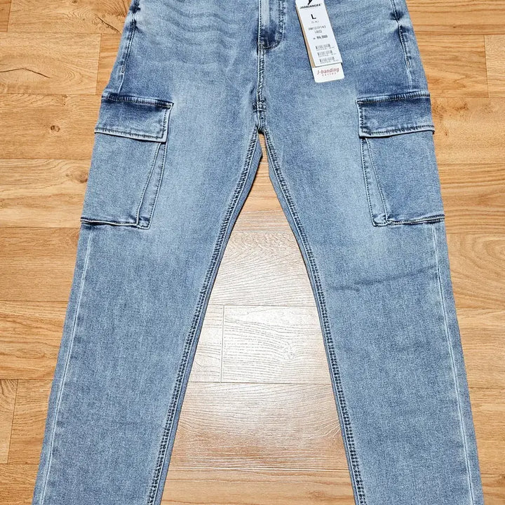 [BUNJANG] Zambay Washed Bending Tapered Cargo Jeans / 잠뱅이 워싱 밴딩 테이퍼드 카고 청바지 L (32)