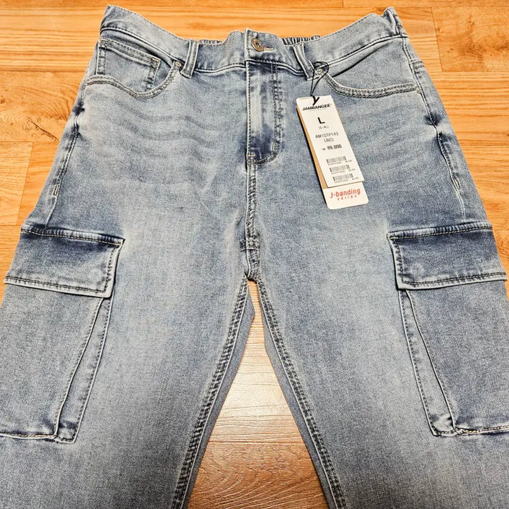 [BUNJANG] Zambay Washed Bending Tapered Cargo Jeans / 잠뱅이 워싱 밴딩 테이퍼드 카고 청바지 L (32)