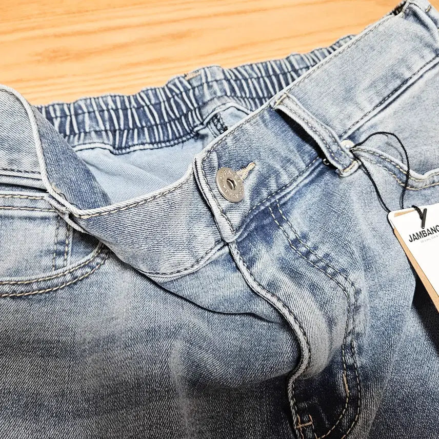 [BUNJANG] Zambay Washed Bending Tapered Cargo Jeans / 잠뱅이 워싱 밴딩 테이퍼드 카고 청바지 L (32)