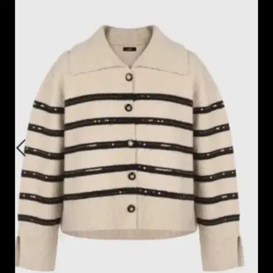 [BUNJANG] Asan Stripe Wool Knit Cardigan / 아상 스트라이프 가디건 빅카라 울니트