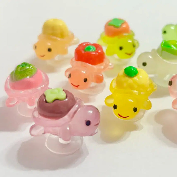 [BUNJANG] Fruit Turtle 10-Piece Set Shoe Charms / 새상품) 과일거북이 10개 세트 지비츠 자비츠 찌비츠 실내 화 실리콘참