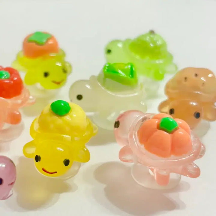 [BUNJANG] Fruit Turtle 10-Piece Set Shoe Charms / 새상품) 과일거북이 10개 세트 지비츠 자비츠 찌비츠 실내 화 실리콘참