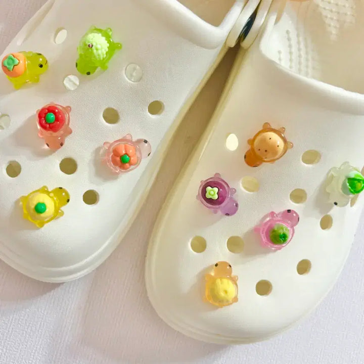 [BUNJANG] Fruit Turtle 10-Piece Set Shoe Charms / 새상품) 과일거북이 10개 세트 지비츠 자비츠 찌비츠 실내 화 실리콘참
