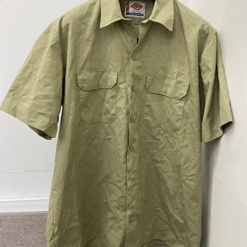 [BUNJANG] Dickies Khaki Short Sleeve Work Shirt XL / 디키즈 카키 반팔 워크 셔츠 XL