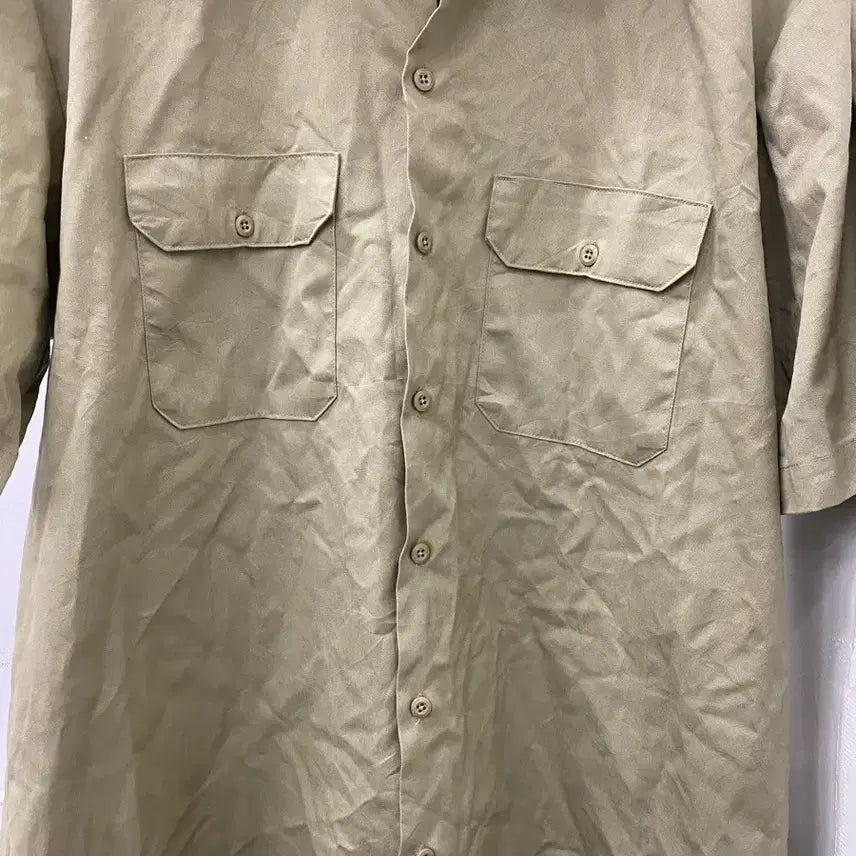[BUNJANG] Dickies Khaki Short Sleeve Work Shirt XL / 디키즈 카키 반팔 워크 셔츠 XL