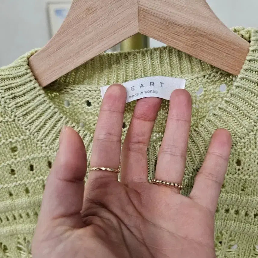 [BUNJANG] Linen Punched Short Sleeve Knit Top / 린넨 펀칭 반팔니트