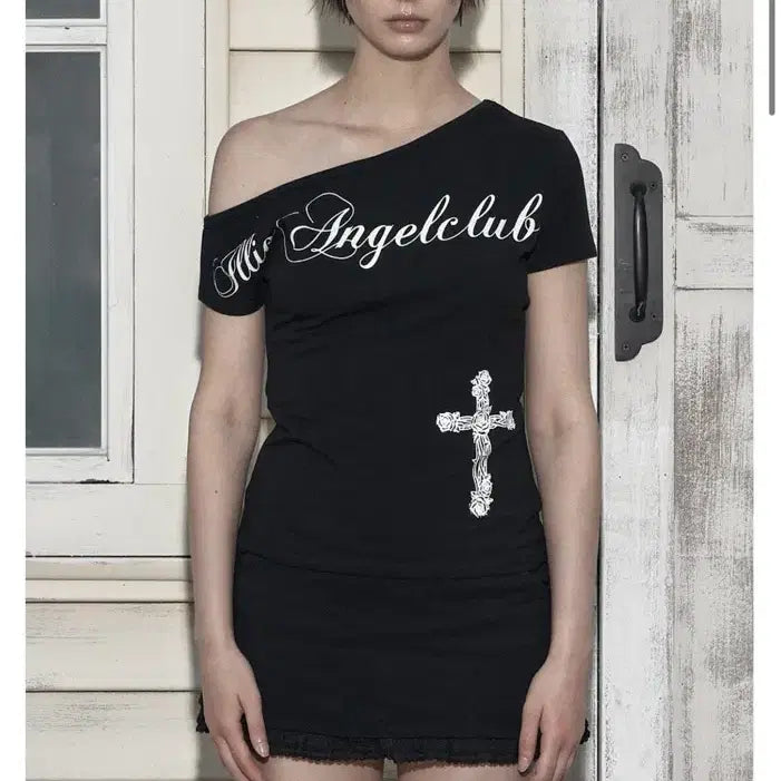 [BUNJANG] ILIO Angel One Shoulder T-shirt / 일리오 Angel one shoulder t-shirts
