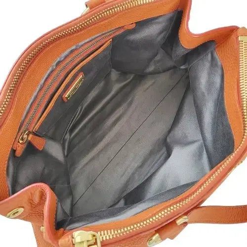[BUNJANG] Miu Miu RN0620 Gold Logo Orange Leather Tote/Shoulder Bag / 정품 미우미우 RN0620 금장 로고 장식 오렌지 레더 토트/숄더백