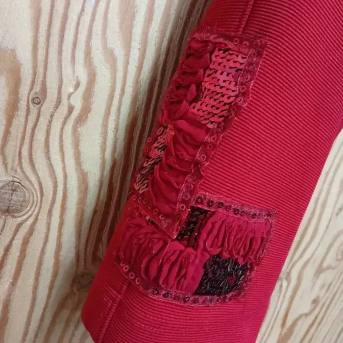 [BUNJANG] Sysmax Sequin Embellished Pants Red 66 / 시스막스 스팽글 장식 바지 레드 66
