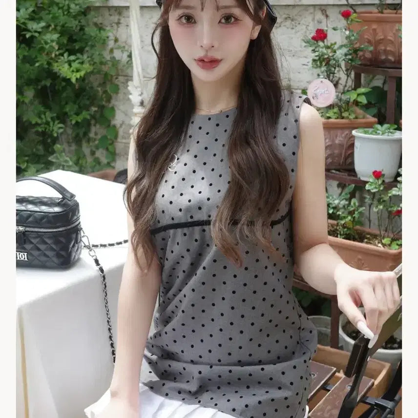 [BUNJANG] Darich Flocking Dot Mini Dress / 다리치 Darich 원피스 일브 스나계 양산형(실사O)