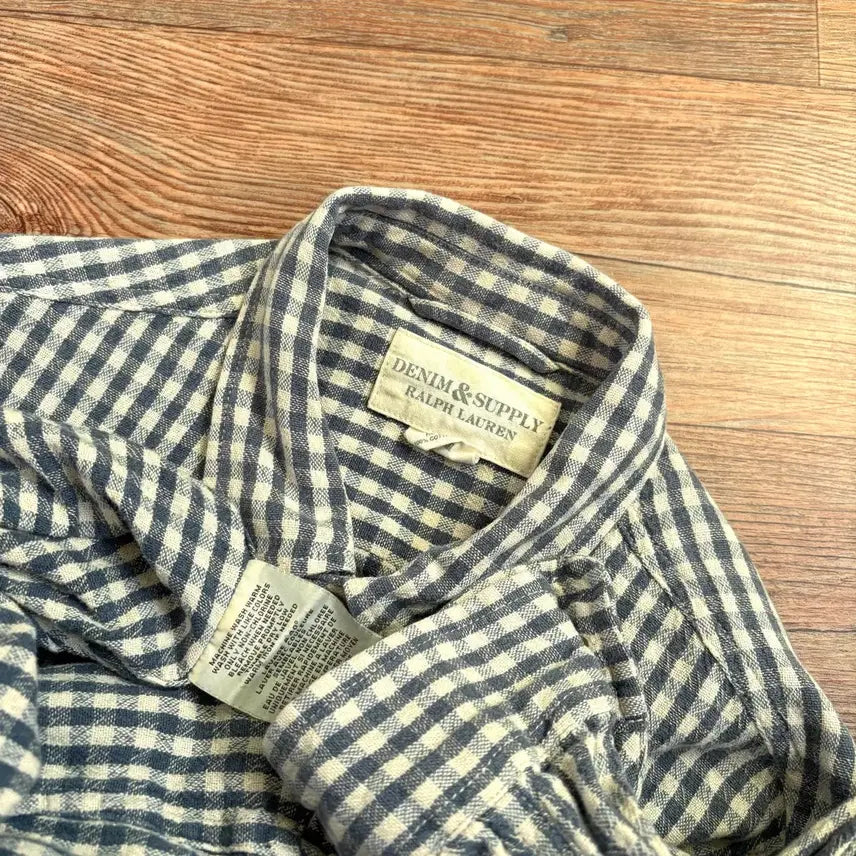 [BUNJANG] Ralph Lauren Denim &amp; Supply Gingham Check Shirt / 랄프로렌 데님앤서플라이 깅엄 체크 셔츠 S 남방 내추럴 폴로