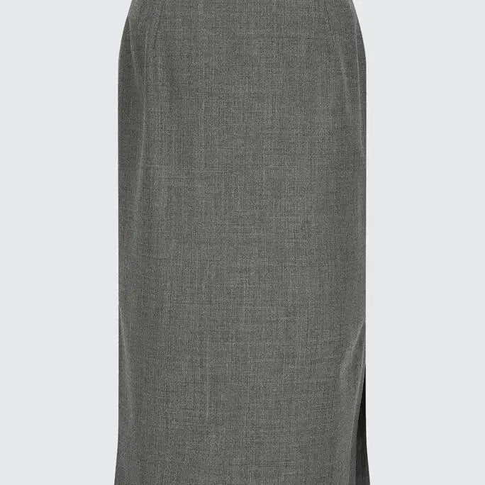 [BUNJANG] Time Wool Blend Belted Cutout Slit Skirt &amp; Drape Sleeveless Top Set / 타임 울 블렌드 벨티드 컷아웃 슬릿 스커트 &amp; 드레이프 슬리브리스 탑