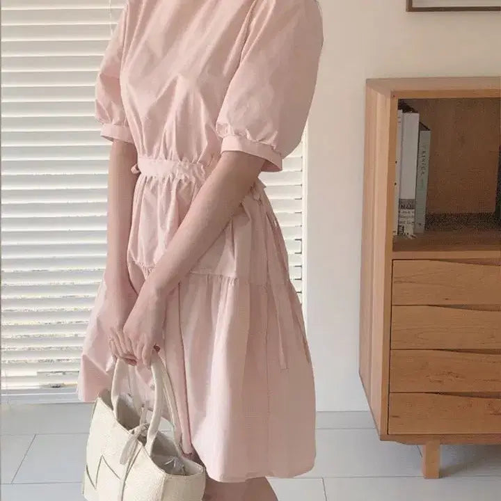 [BUNJANG] Mood &amp; More Rosé Mini Ruffle Dress Pink / 택포) 무드앤모어 로제 미니 캉캉 원피스 핑크