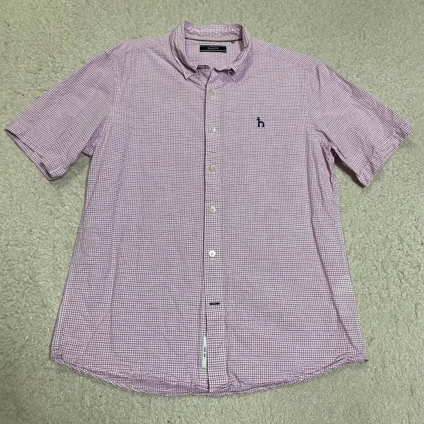 [BUNJANG] Hazzys Checkered Short Sleeve Shirt (Size 95) / 헤지스 반팔 셔츠 체크 95