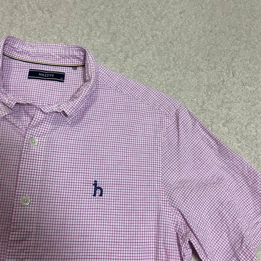 [BUNJANG] Hazzys Checkered Short Sleeve Shirt (Size 95) / 헤지스 반팔 셔츠 체크 95