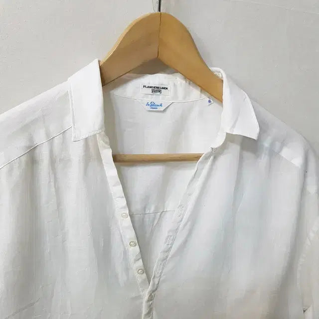 [BUNJANG] Le Glazik Franders Linen 100% White Blouse / le glazik Franders Linen 100% 블라우스 화이트