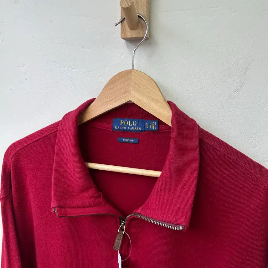 [BUNJANG] Polo Ralph Lauren Red Half-Zip Knit Sweater / 16283 - 폴로 랄프로렌 레드 반집업 니트