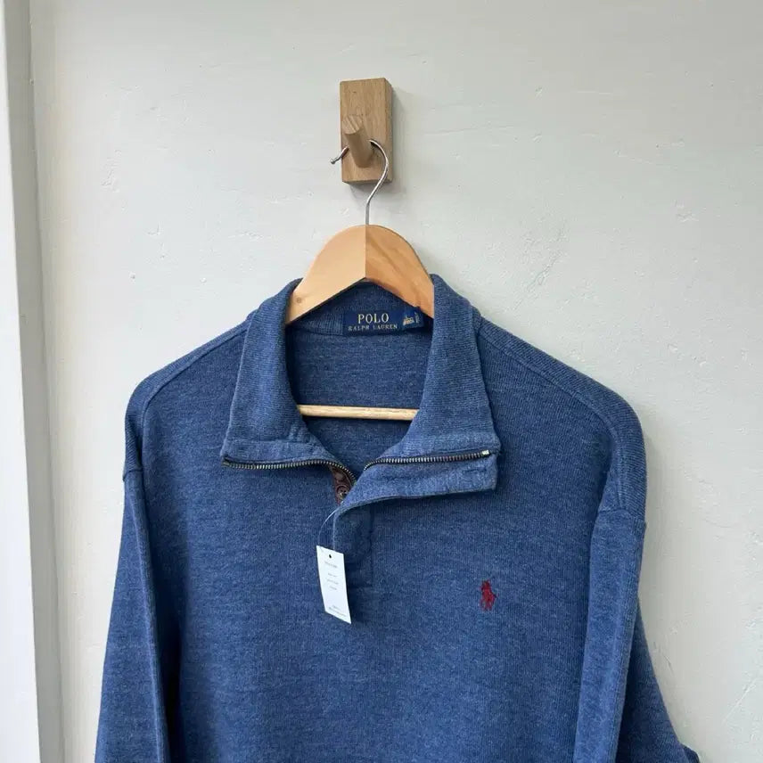 [BUNJANG] Polo Ralph Lauren Blue Half-Zip Knit Sweater / 16284 - 폴로 랄프로렌 블루 반집업 니트