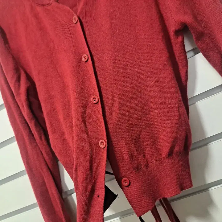 [BUNJANG] Wardrobe Styling Red Short Cardigan / 레드 숏 가디건/백 스트랩/55/옷장꾸미기
