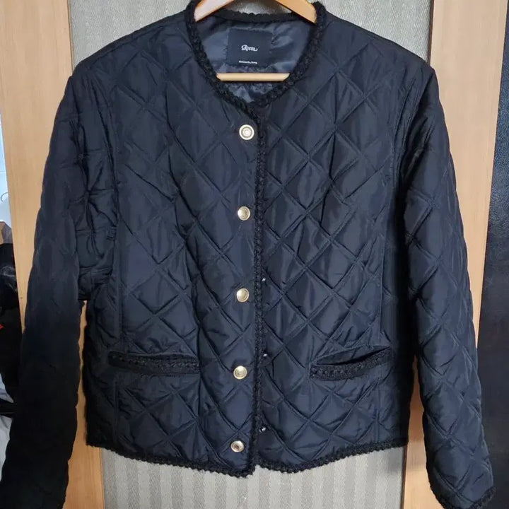 [BUNJANG] Roem Quilted Tweed Black Jacket / Roem 로엠 퀼팅 트위드 블랙 자켓 M
