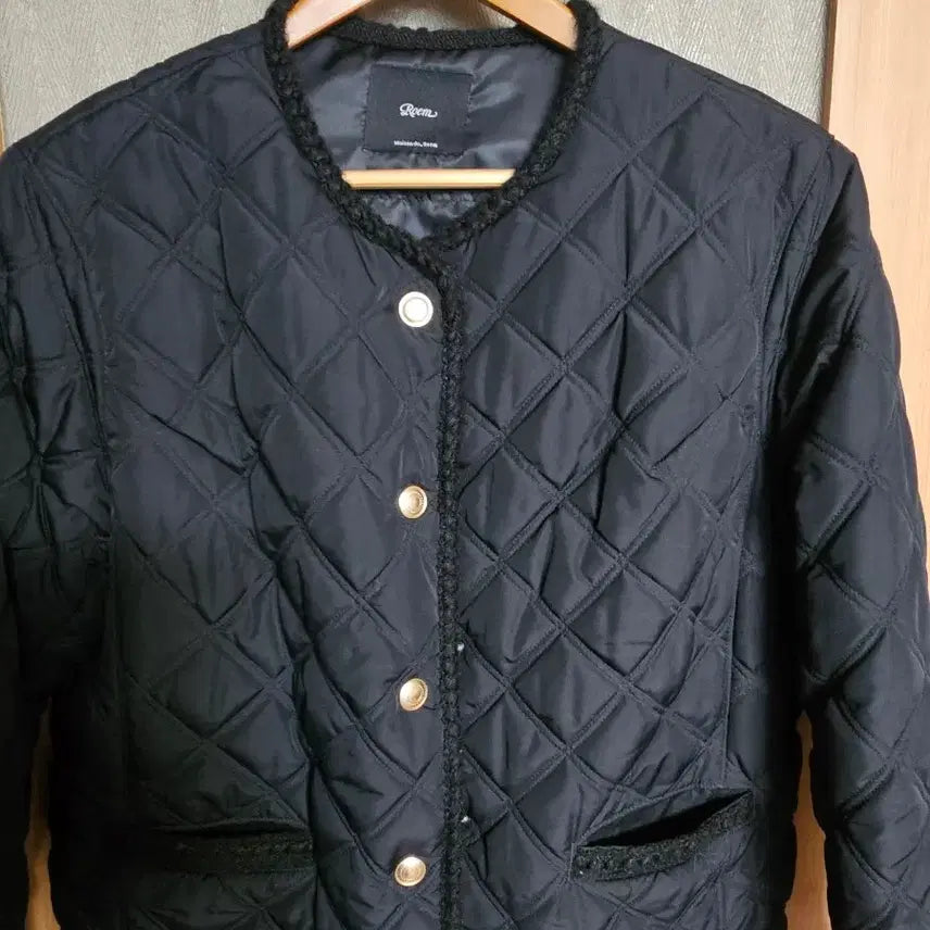 [BUNJANG] Roem Quilted Tweed Black Jacket / Roem 로엠 퀼팅 트위드 블랙 자켓 M