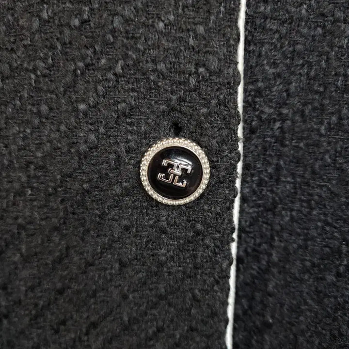 [BUNJANG] Roem Black Tweed Collarless Jacket / 로엠 블랙 트위드 노카라 자켓