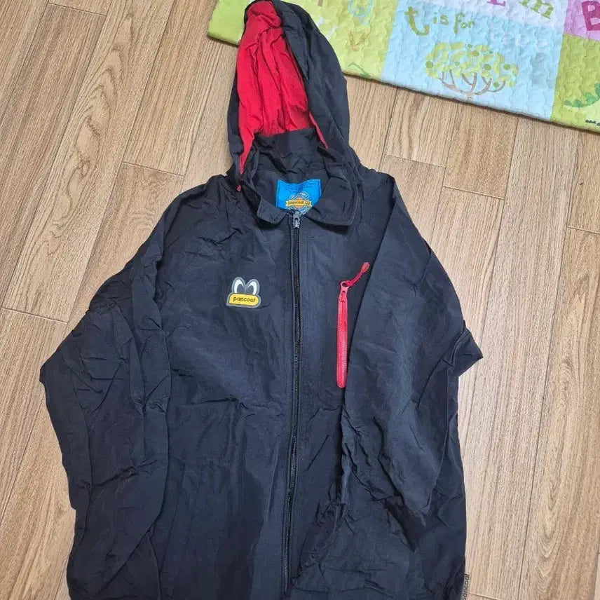 [BUNJANG] Pancoat Black Windbreaker Hooded Jacket / 팬콧 바람막이 블랙 후드집업