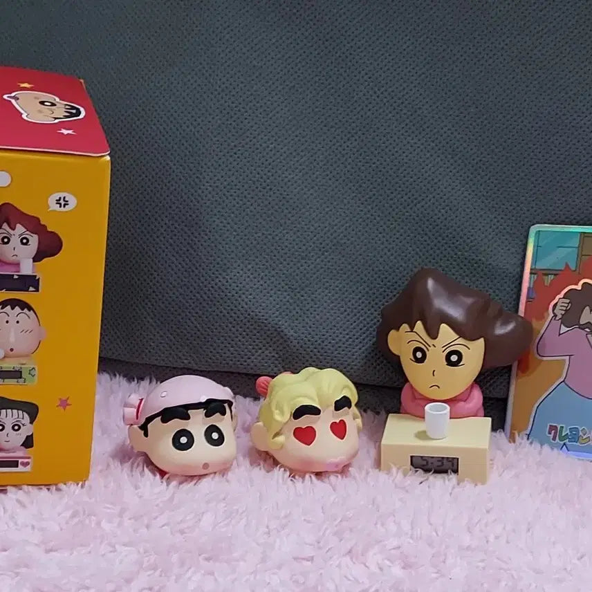 [BUNJANG] Bok Mi Sun &amp; Crayon Shin-chan Figure Bundle Set / 복미선미니시계  &amp; 짱구피규어 2종