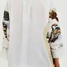 [BUNJANG] Benetton White Oversized Blouse / 베네통 나염소매단 화이트 오버박시핏 블라우스 폴1303