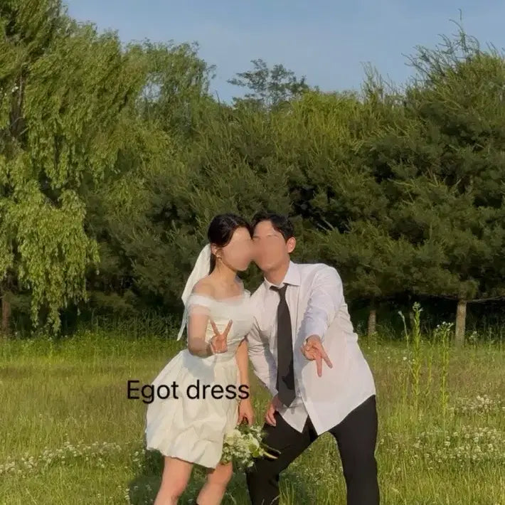[BUNJANG] Mini White Wedding Dress Rental / 미니 드레스 웨딩 화이트 컨셉사진 2부 피로연 졸업사진 연주회