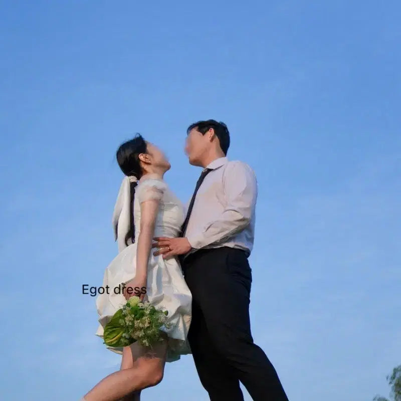 [BUNJANG] Mini White Wedding Dress Rental / 미니 드레스 웨딩 화이트 컨셉사진 2부 피로연 졸업사진 연주회