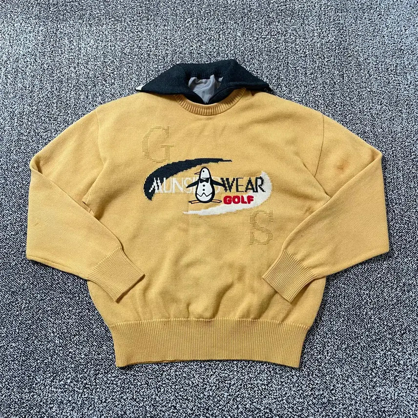 [BUNJANG] Munsingwear Penguin Knit Sweater Mustard / 빈티지9. 먼싱웨어 펭퀸 카라 니트 스웨터 머스타드