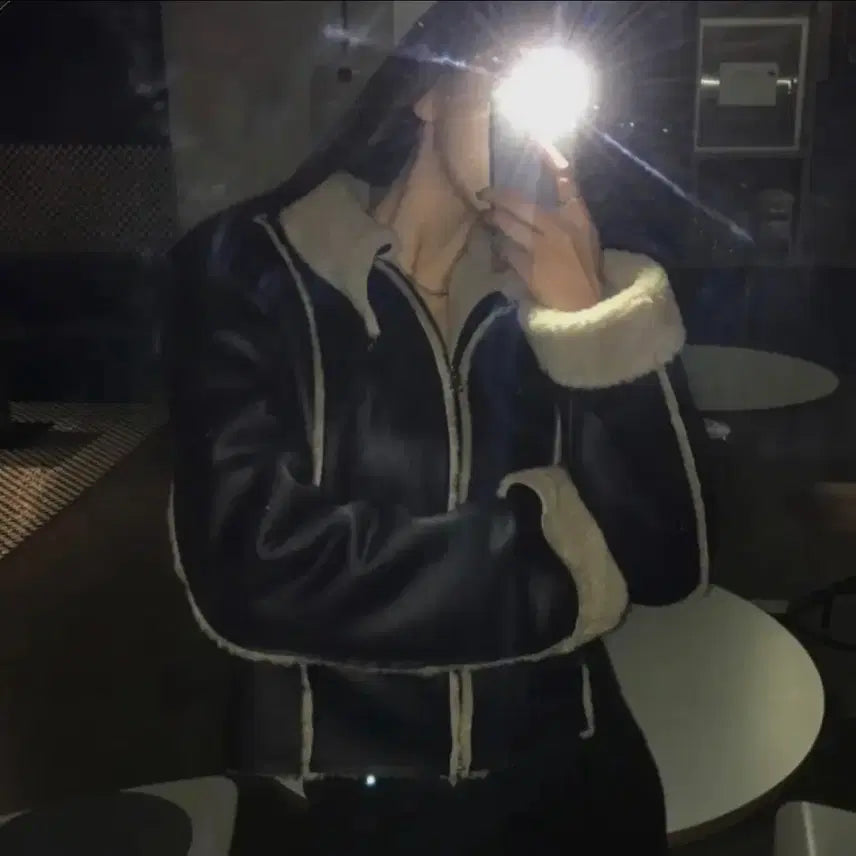 [BUNJANG] Inegi Tussy Leather Mustang Jacket / 이네기 tussy leather mustang 레더 무스탕 블랙