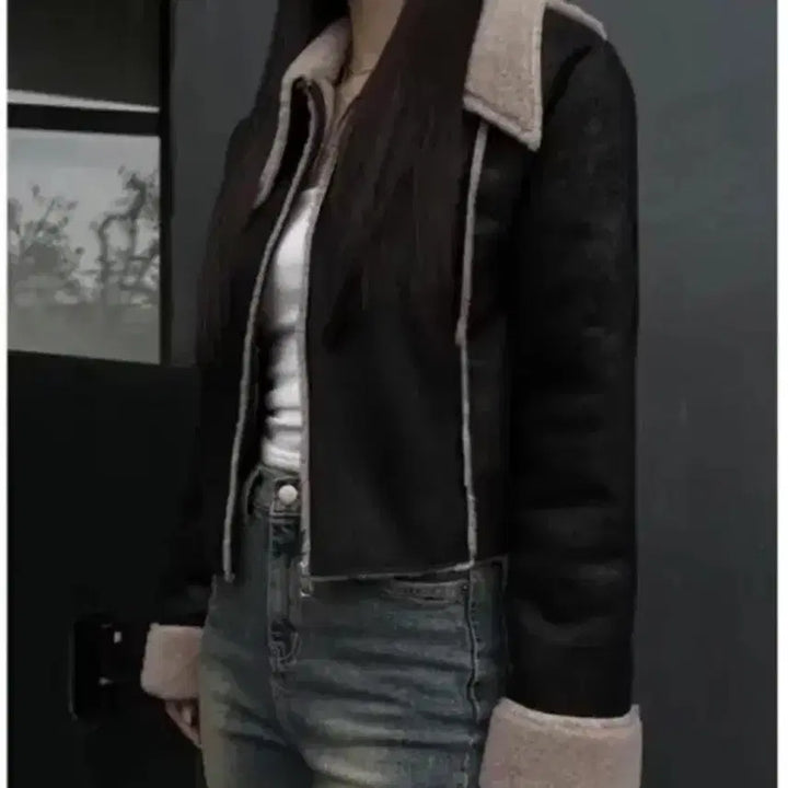 [BUNJANG] Inegi Tussy Leather Mustang Jacket / 이네기 tussy leather mustang 레더 무스탕 블랙
