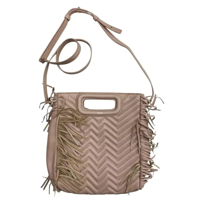 [BUNJANG] Maje Pink Fringe Crossbody Bag / 마쥬 인디핑크 프린지 크로스백