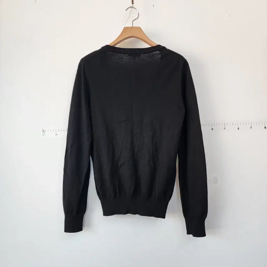 [BUNJANG] Lacoste Black V-Neck Cardigan / 라코스테 블랙 브이넥 가디건