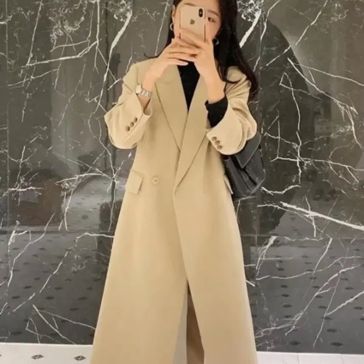 [BUNJANG] Around Yul Beige Long Jacket / 어라운드율 베이지롱자켓 새상품