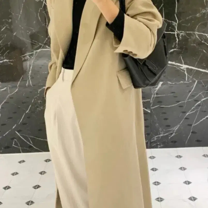 [BUNJANG] Around Yul Beige Long Jacket / 어라운드율 베이지롱자켓 새상품