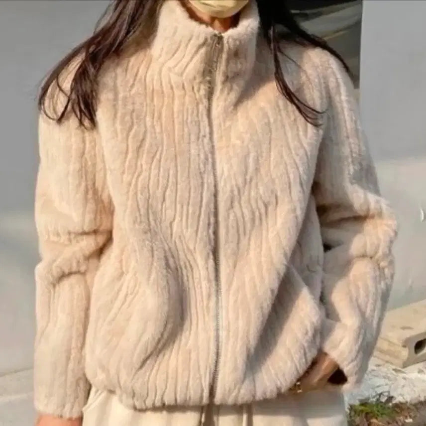 [BUNJANG] Fake Fur Jacket - Cream Ivory / 페이크퍼자켓 새상품