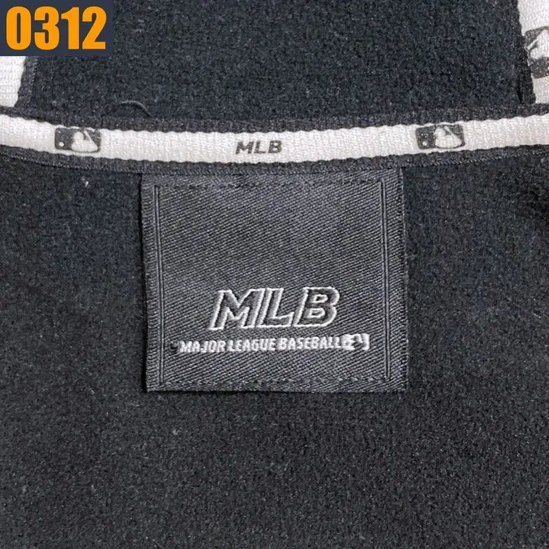 [BUNJANG] MLB Black Hoodie Zip-Up Jacket / 100 MLB 엠엘비 검정 후드집업 자켓 아우터