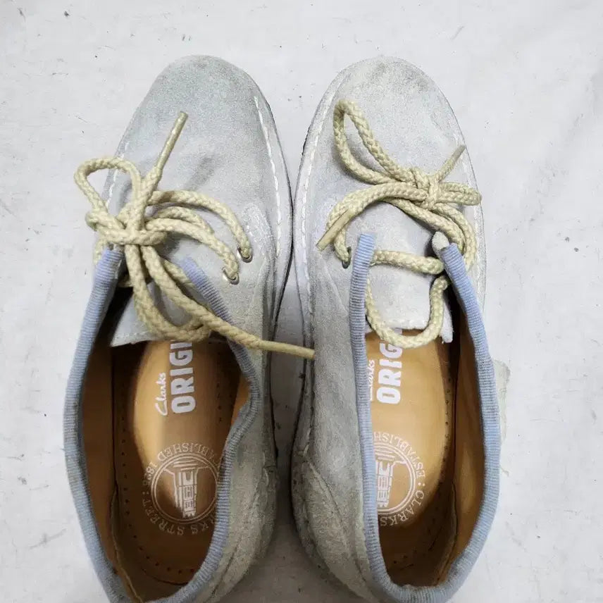 [BUNJANG] Clarks Suede Lace-up Shoes Sky Blue / 225 클락스 스웨이드 레이스업 슈즈