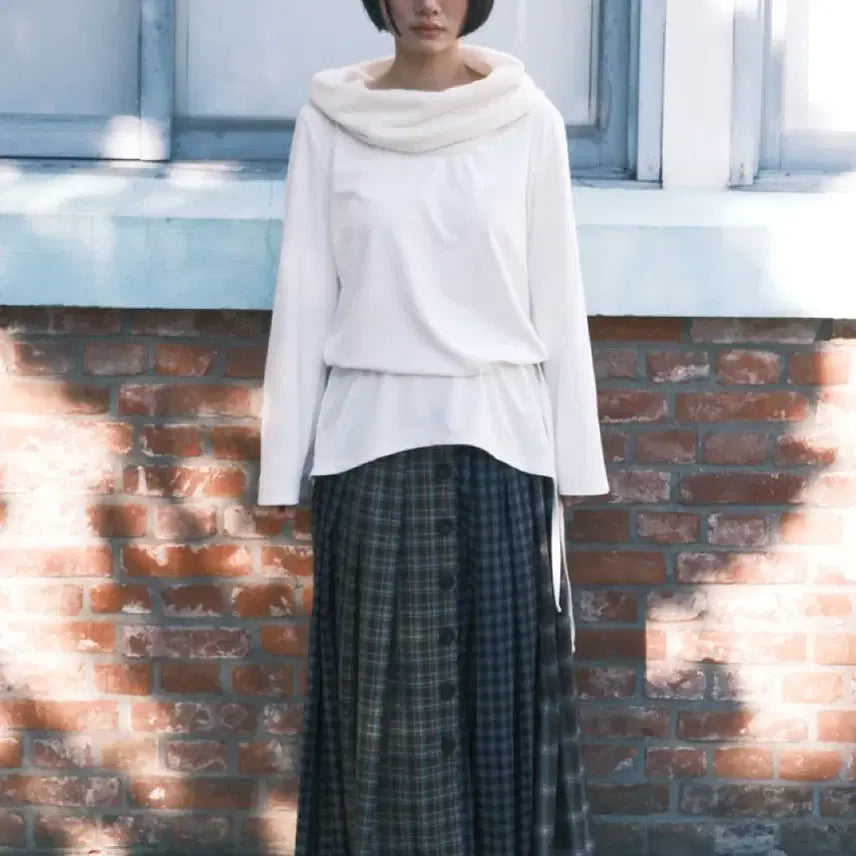 [BUNJANG] FivePFiveP Neck Drape Top / White / 피브스피브스 Neck Drape Top / White